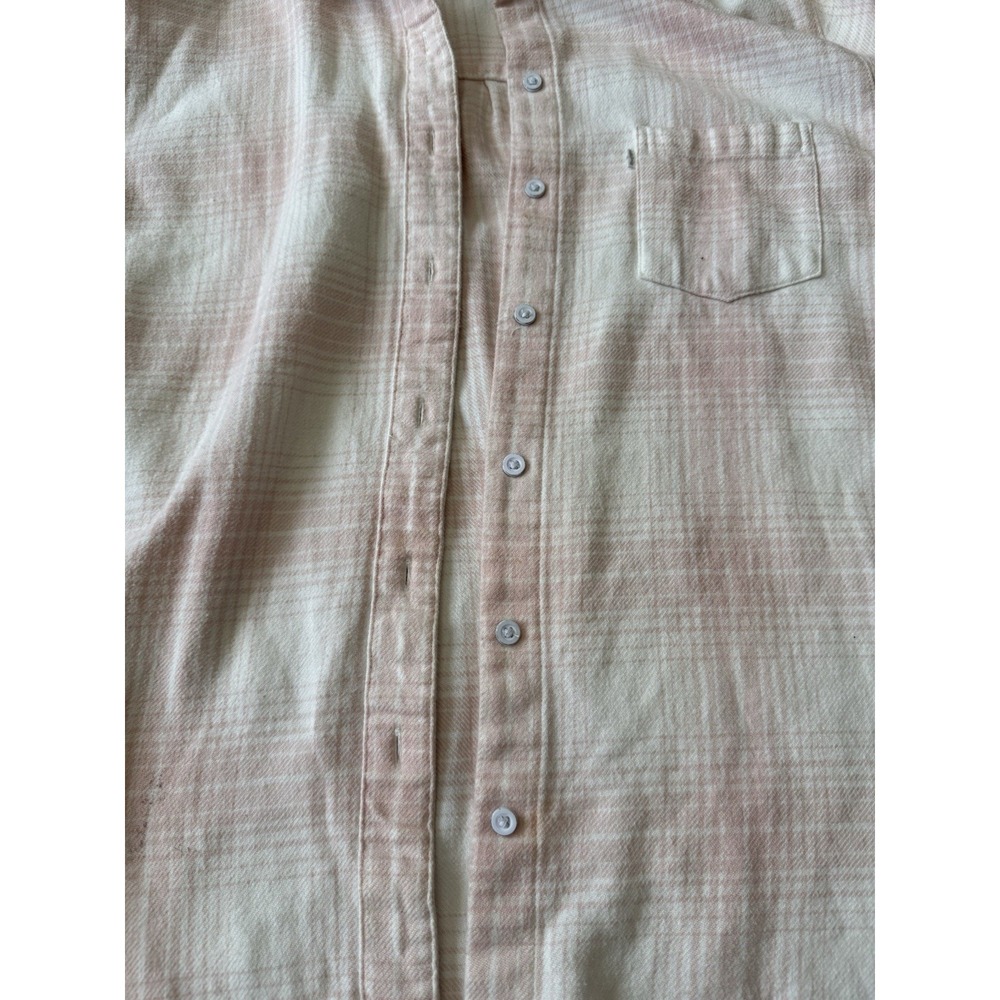 Levi's N woman's Boyfriend Fit Large Pink And Cream Button Up Flannel